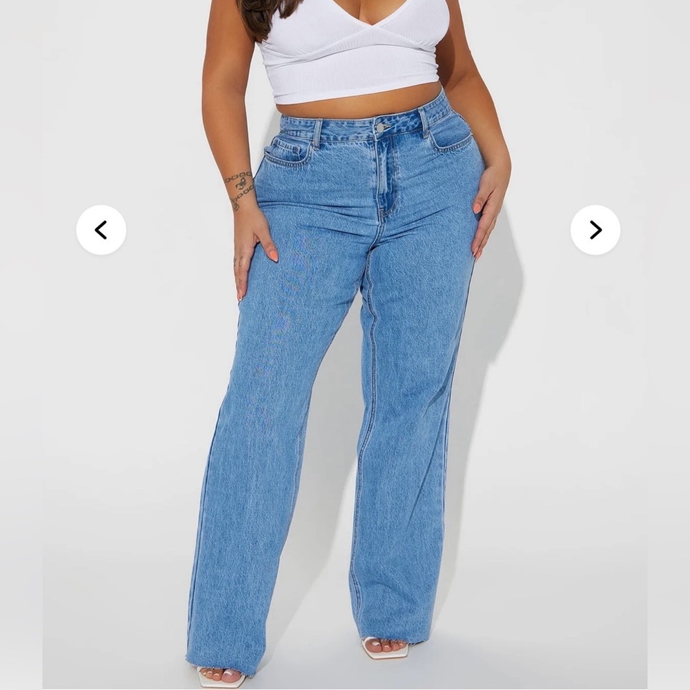 Winona 90's Wide Leg Jeans - Medium Blue Wash size 15 Tall